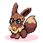 A sprite of my eevee sona in an idle pose