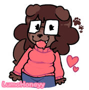 A drawing of my sona in a comfy sweater